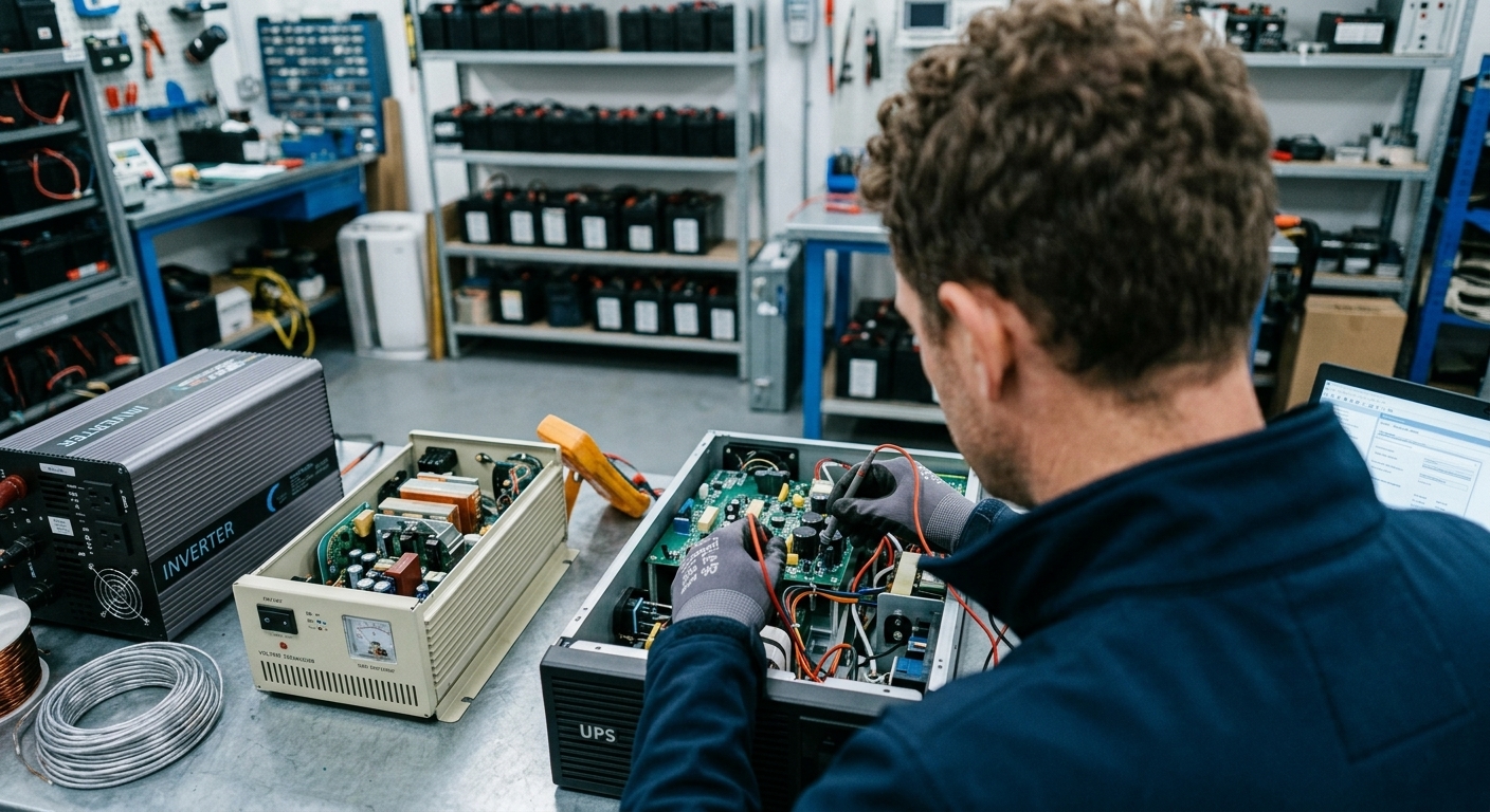 Technician performing maintenance
